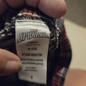 Marvel Spiderman Plaid Shirt